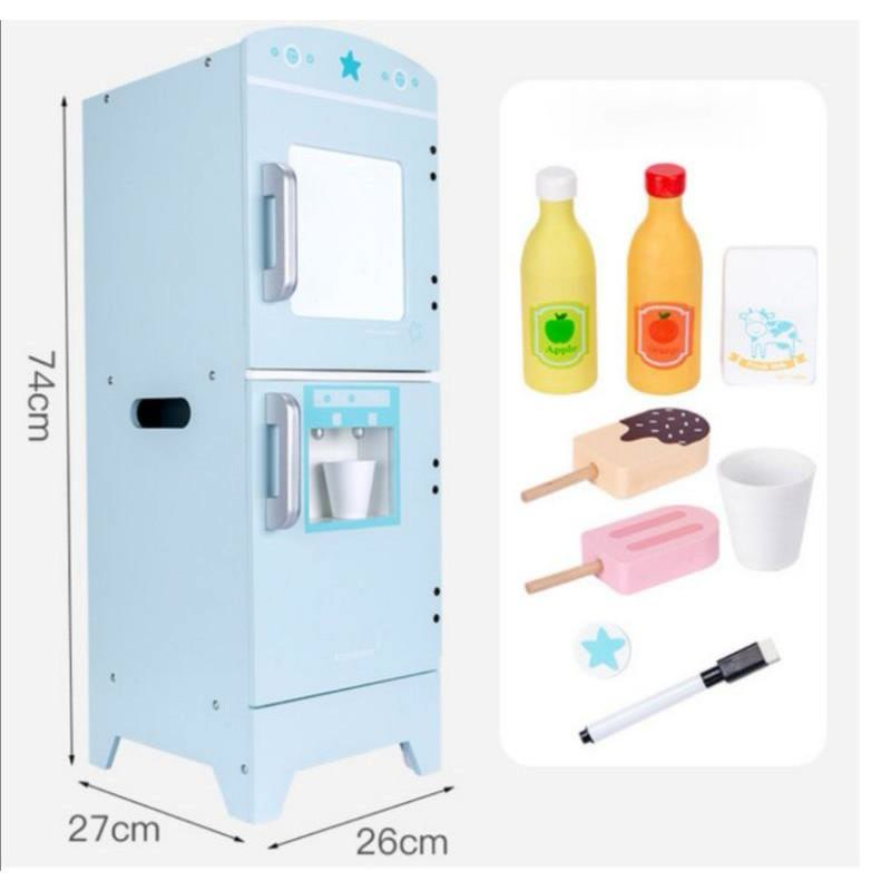 ACAREBANNY Wooden Kitchen & Ref Sold Separately Kids Pretend Play with Lights and Sound by WISHLAND