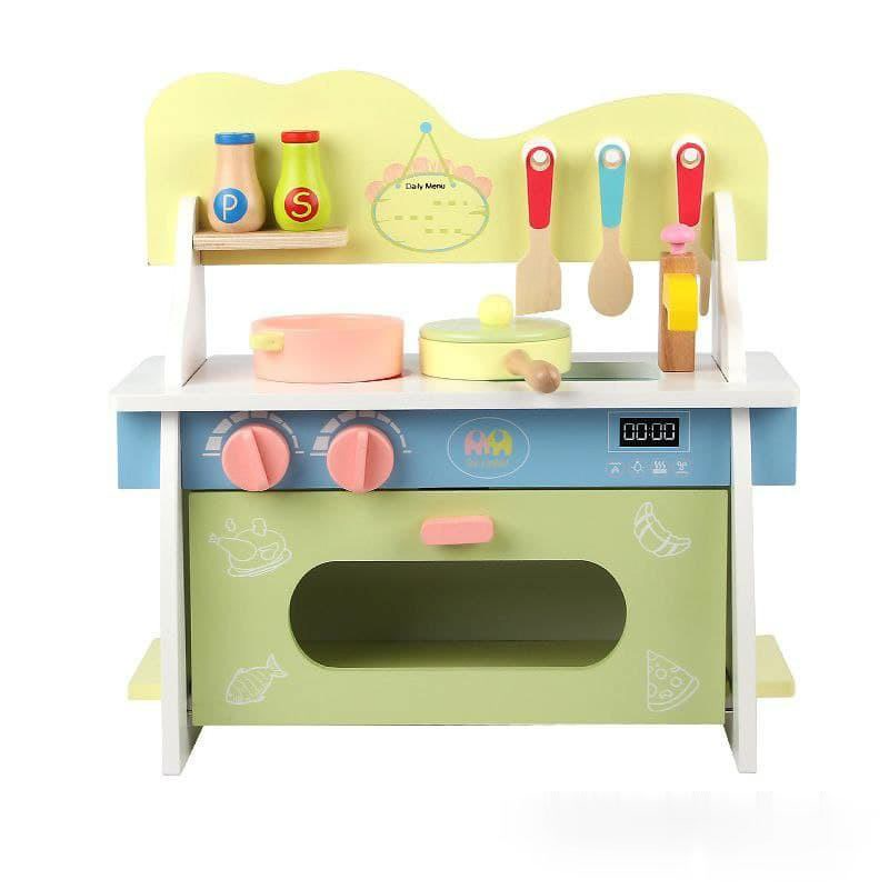 Wooden Mini Color Kitchen Playset for Kids Pretend Cooking Play Set by WISHLAND