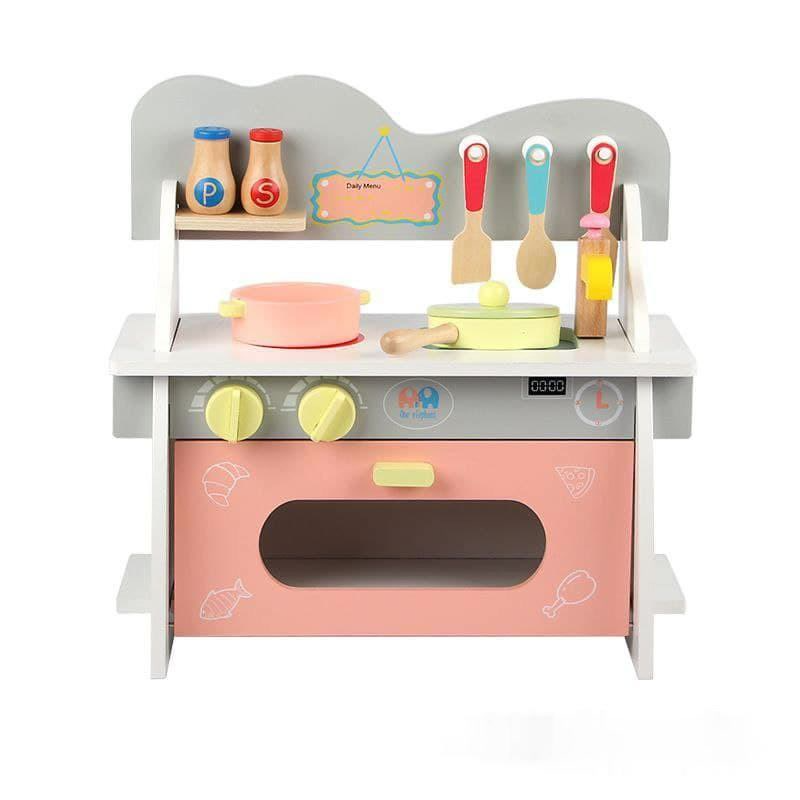 Wooden Mini Color Kitchen Playset for Kids Pretend Cooking Play Set by WISHLAND