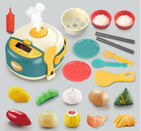 Mist Spraying Rice Cooker Pretend Play Set for Kids Kitchen Cooking Toy by WISHLAND