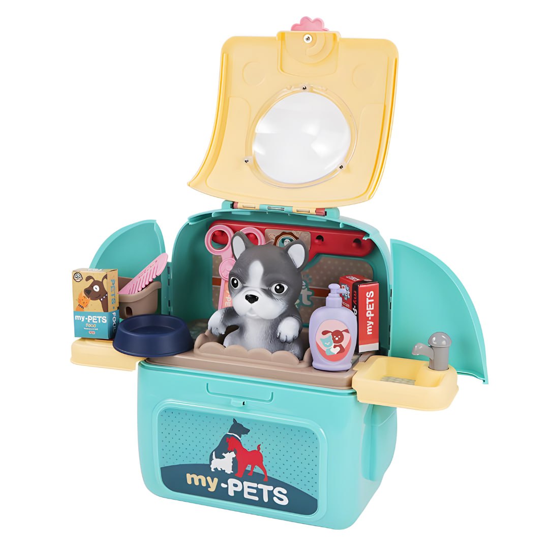 Pet Backpack Playset Kitten and Puppy Grooming Set Pet Bag by WISHLAND