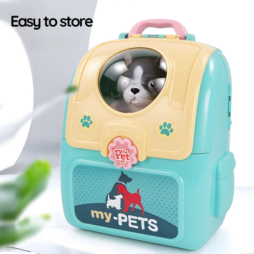 Pet Backpack Playset Kitten and Puppy Grooming Set Pet Bag by WISHLAND