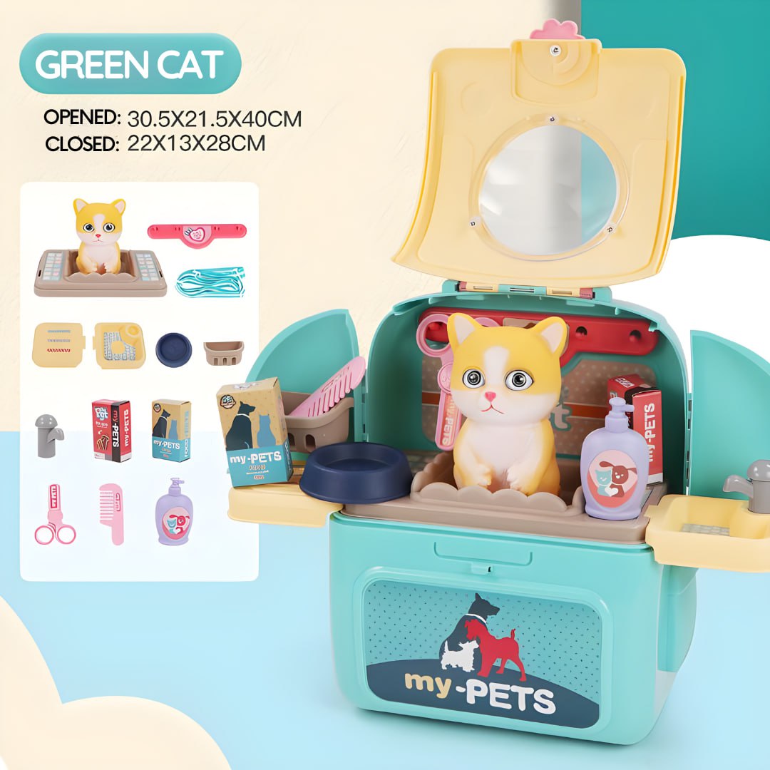 Pet Backpack Playset Kitten and Puppy Grooming Set Pet Bag by WISHLAND