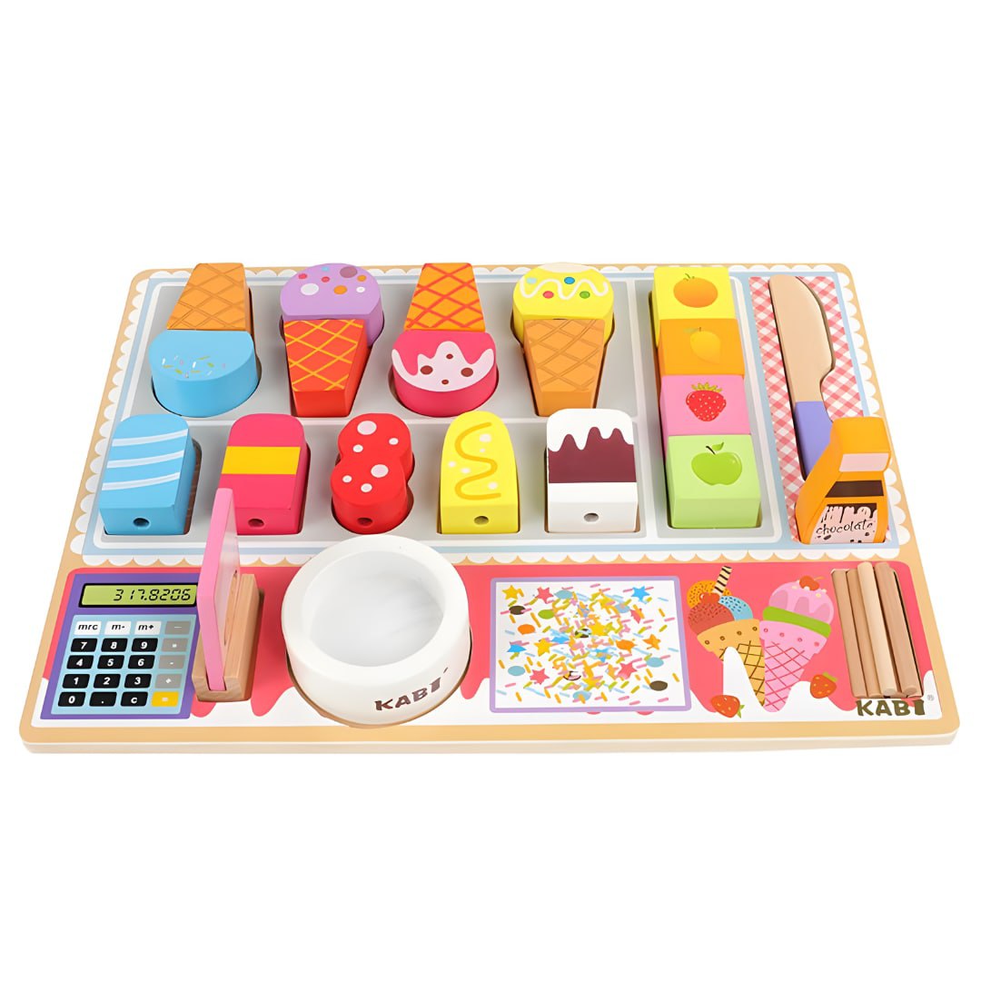 KABI Wooden Ice Cream Shop Pretend Play by WISHLAND