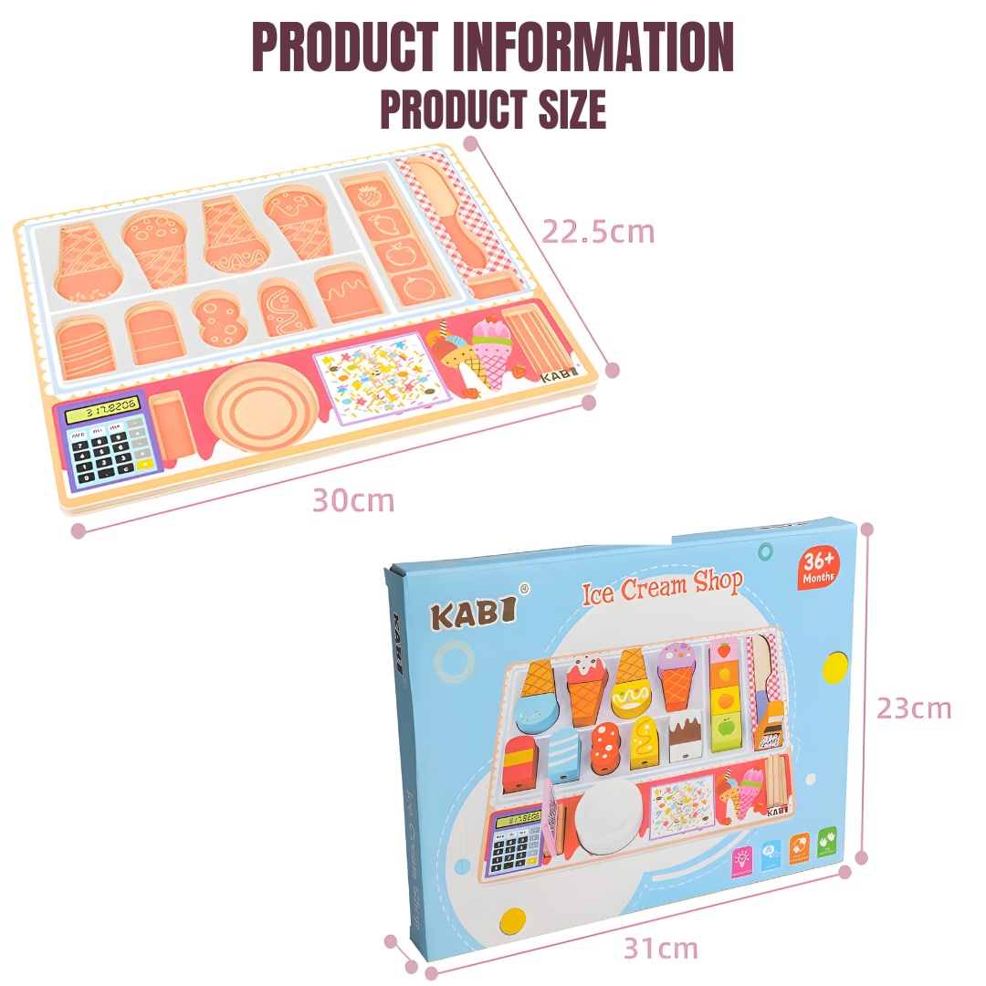 KABI Wooden Ice Cream Shop Pretend Play by WISHLAND