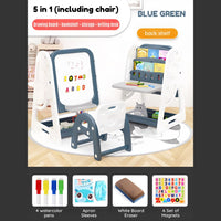 5 in 1 Multifuncational Drawing Board Study Table Bookshelf by WISHLAND