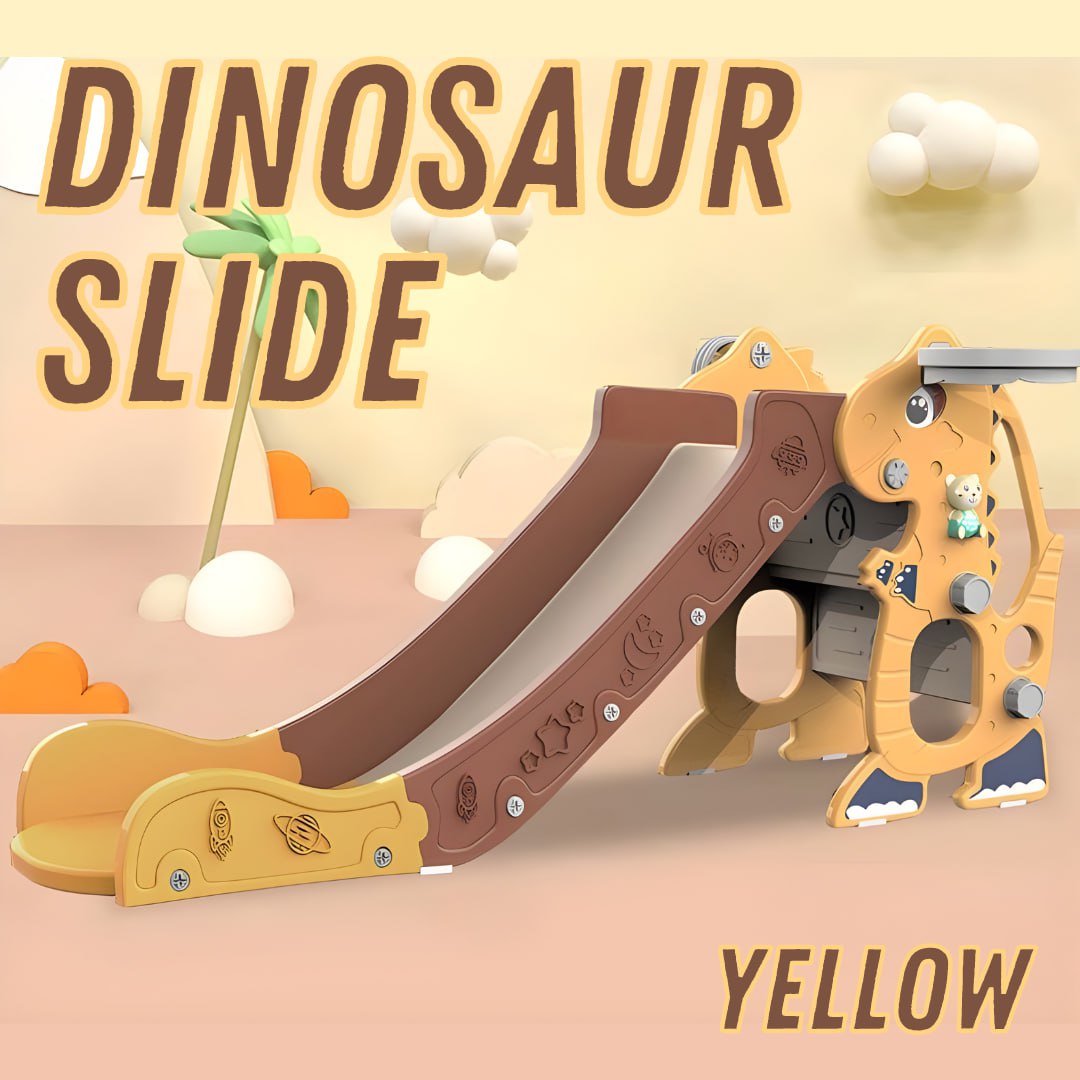 Dinosaur Slide with Balls & Rings Indoor Foldable Slide Play Set by WISHLAND