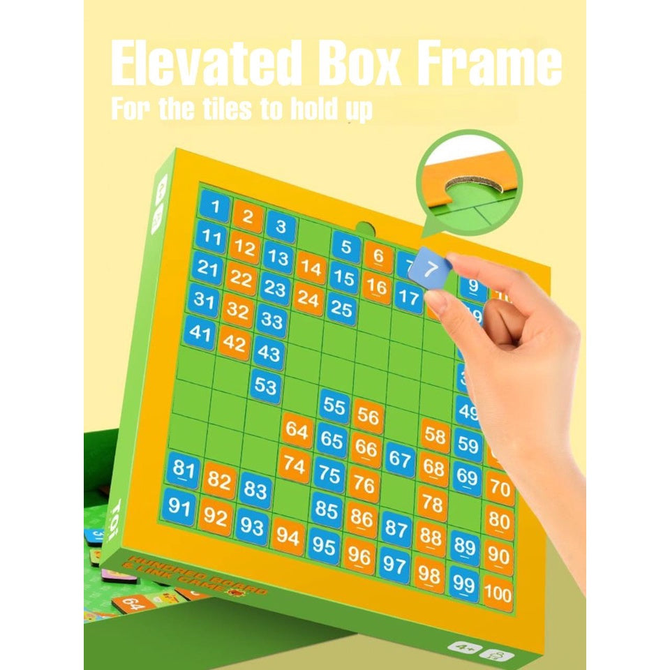 TOI Hundred Board and Link Game 2 in 1 Montessori Math Counting Toy Suitable Age 4+