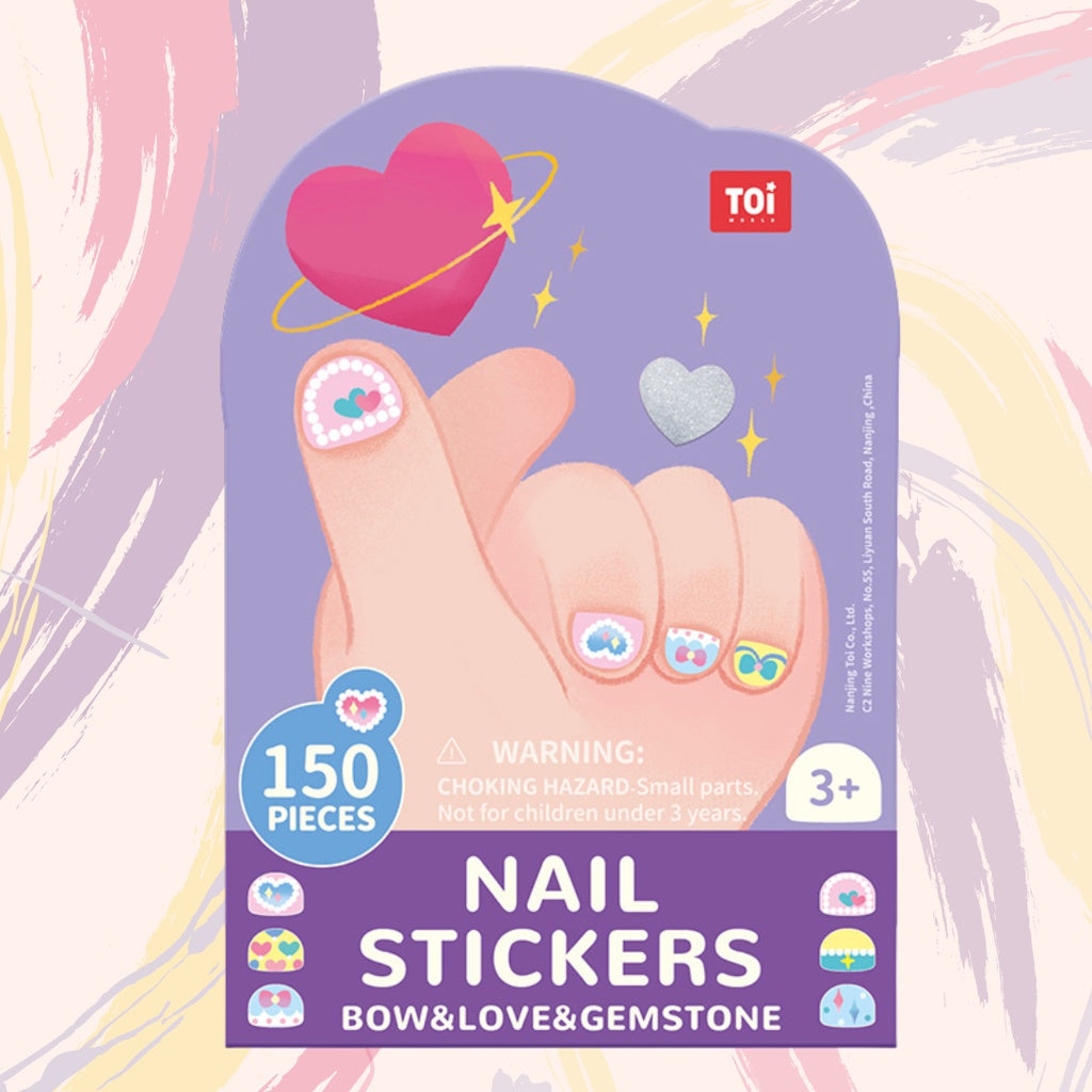 TOI Nail Stickers Waterproof Nail Art Non-Toxic Manicure for Kids