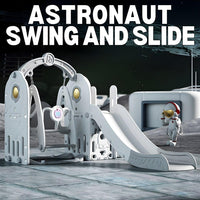 Astronaut Swing and Slide with Basketball Hoop for Indoor and Outdoor Use by WISHLAND