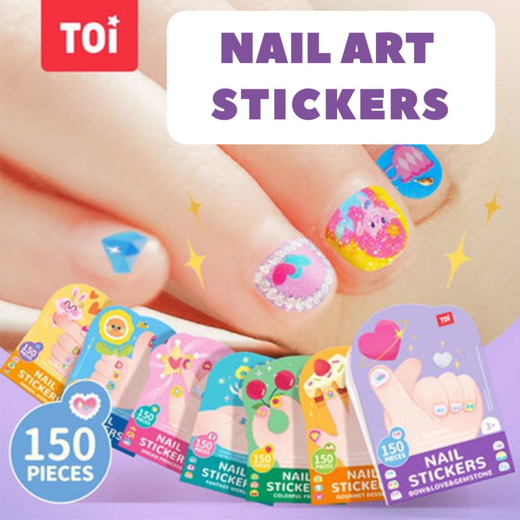 TOI Nail Stickers Waterproof Nail Art Non-Toxic Manicure for Kids