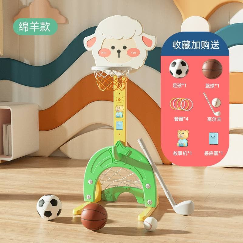 5 in 1 Animal Basketball with Music Hockey Soccer Ring by WISHLAND