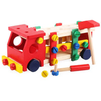 Wooden Reassembly Screw Car Tools Play Set Wooden Toy for Kids by WISHLAND