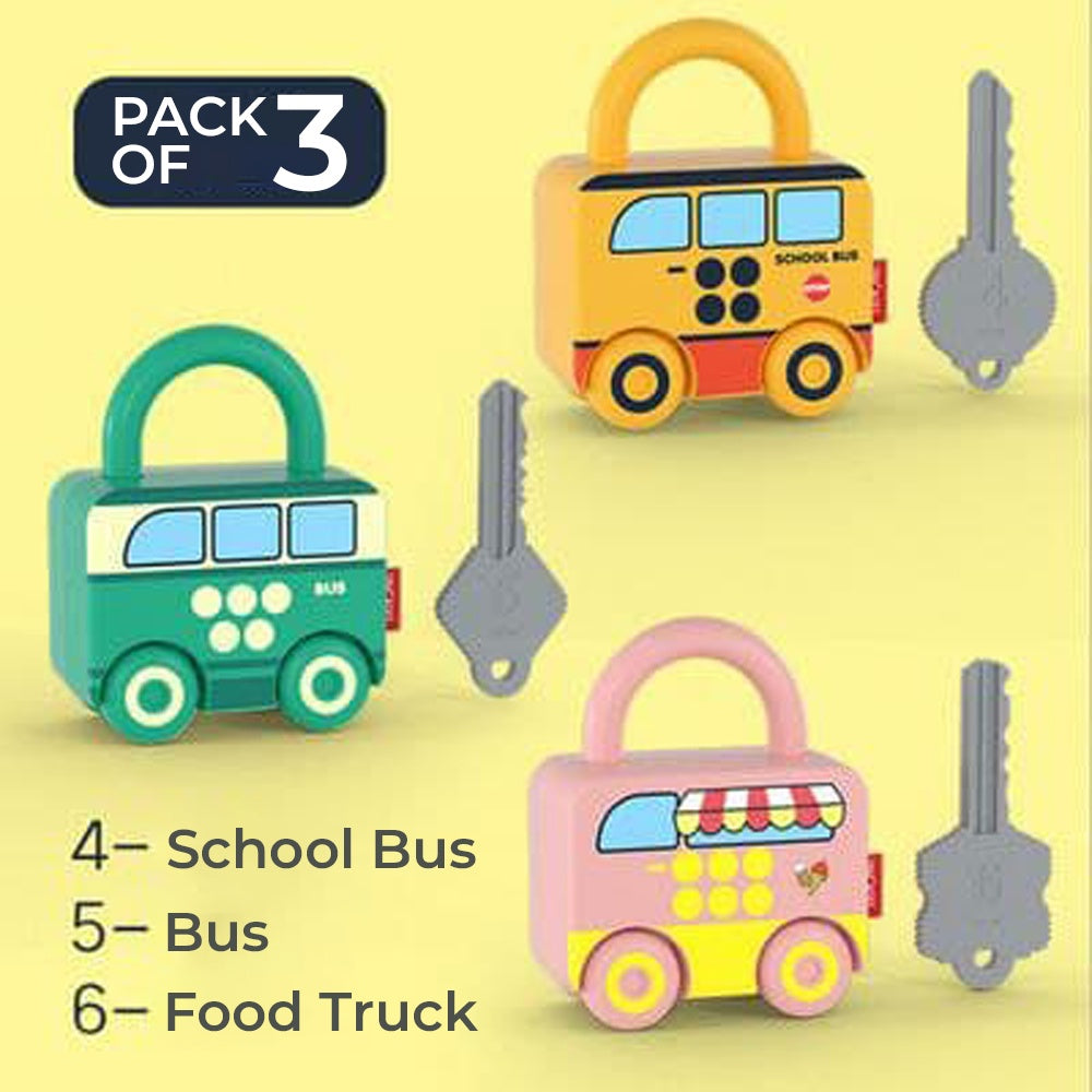 Car Key Matching Lock Toy Montessori Toys Number 0-6 Vehicle Matching by WISHLAND