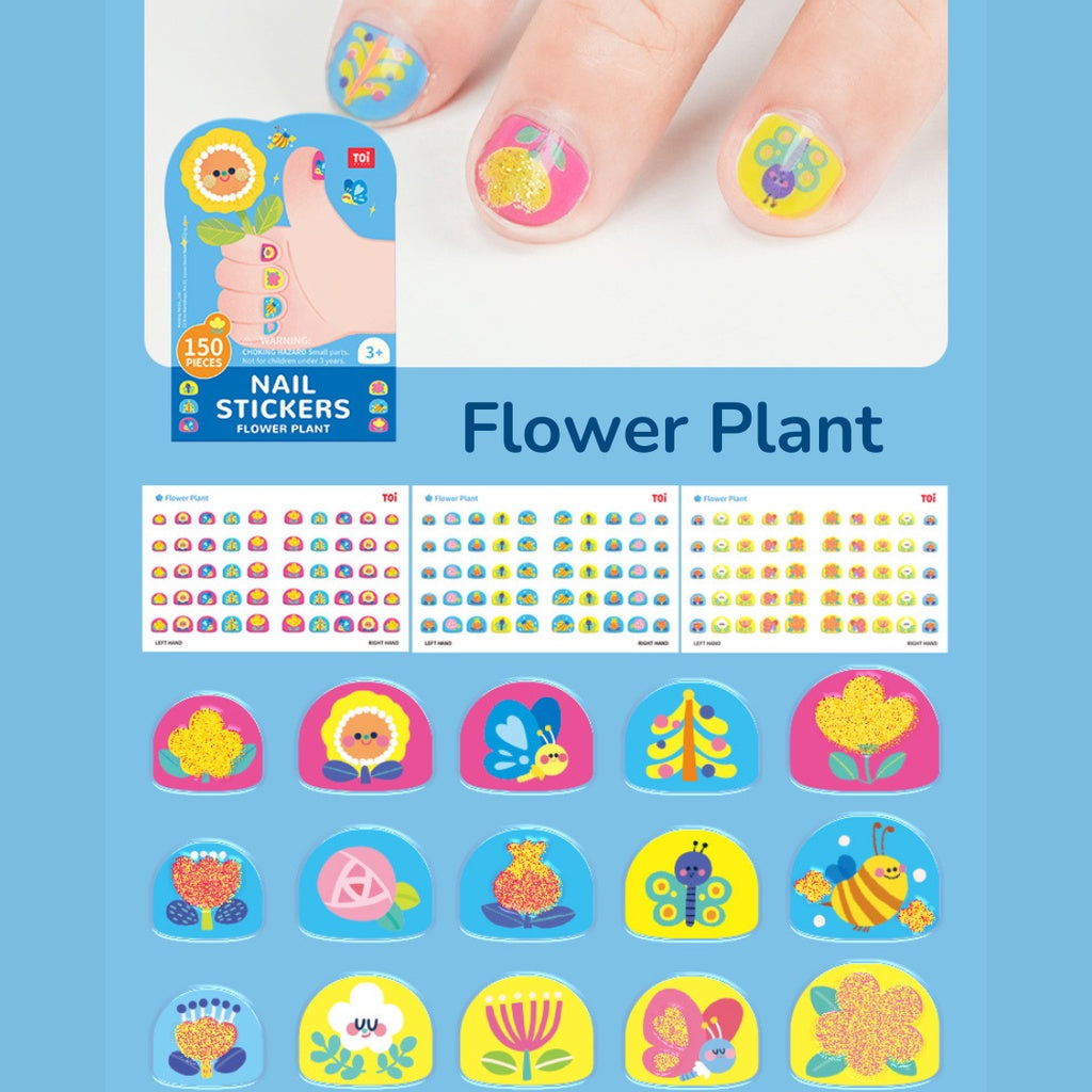 TOI Nail Stickers Waterproof Nail Art Non-Toxic Manicure for Kids