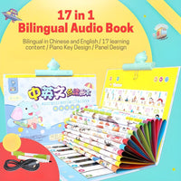 17in1 Large Bilingual Audio Educational Book for Kids by WISHLAND