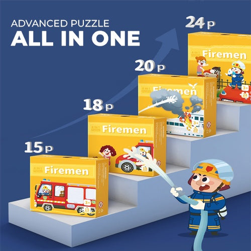 TOI 4 in 1 Progressive Jigsaw Puzzles Suitable for Age 3+ Educational Toys for Children