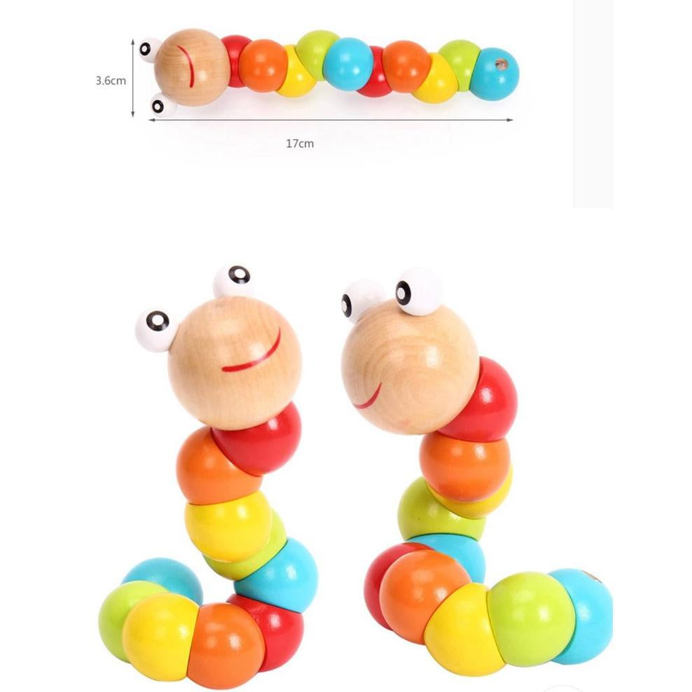 Wooden Caterpillar Wooden Worm Educational Toy for Babies by WISHLAND