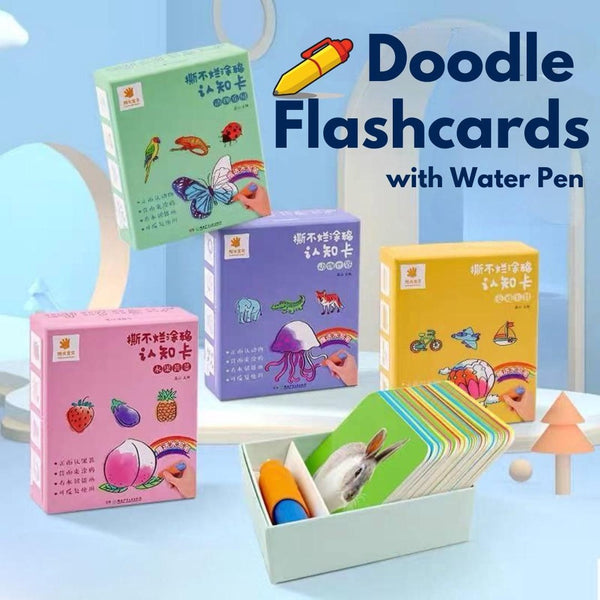 Doodle Flash Card Reusable Water Drawing Doodles Cards by WISHLAND