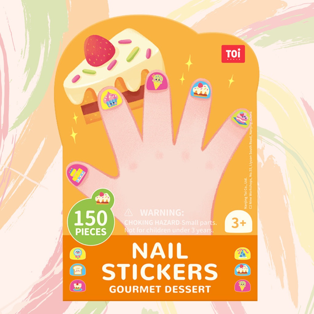 TOI Nail Stickers Waterproof Nail Art Non-Toxic Manicure for Kids