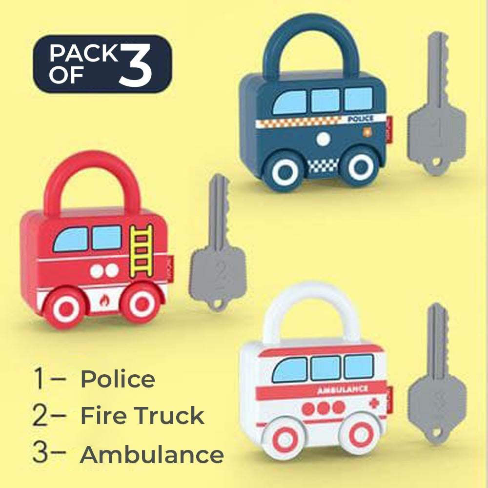 Car Key Matching Lock Toy Montessori Toys Number 0-6 Vehicle Matching by WISHLAND