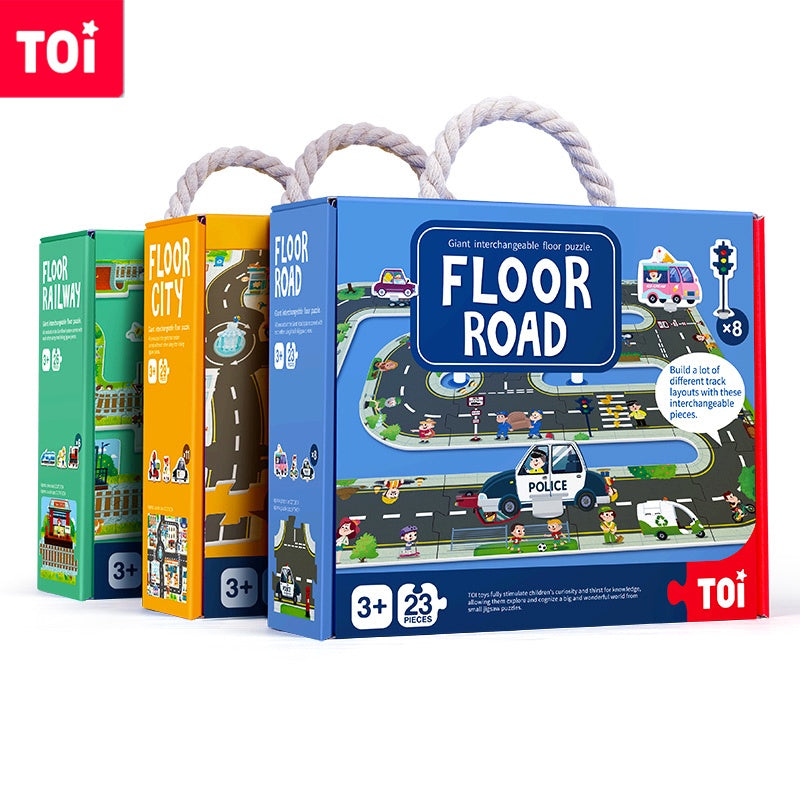 TOI Giant Floor Puzzle Road Railway City Suitable For Age 3+ Jigsaw Puzzle for Kids by WISHLAND