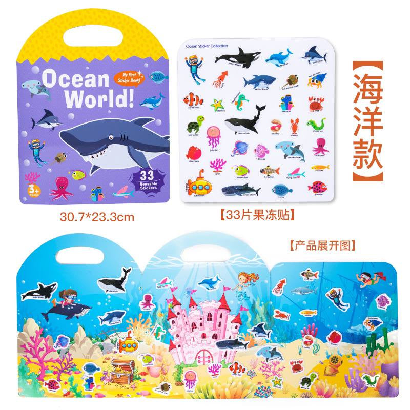 Jelly Sticker My First Sticker Book Reusable Montessori Toy by WISHLAND