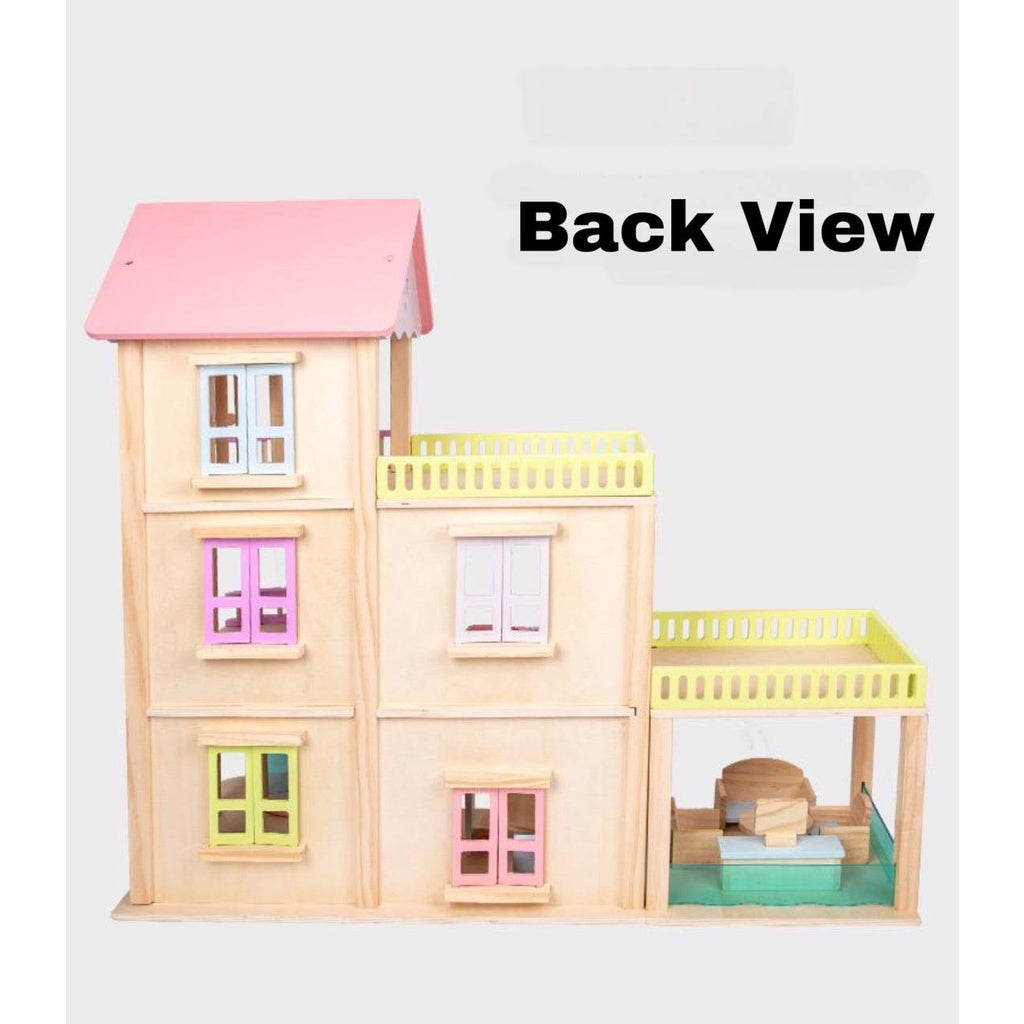 Wooden Elevator Princess Room Wooden Dollhouse Pretend Play by WISHLAND