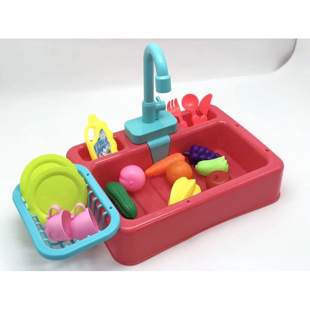 Kitchen Sink Pretend Play Set for Kids Electric Circulation Sink by WISHLAND