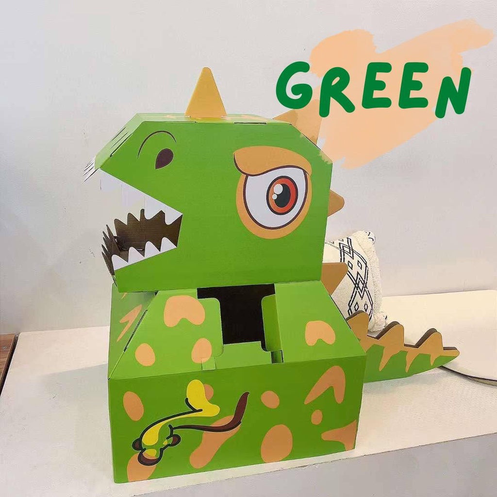 Dinosaur Cardboard Costume T-Rex Jurassic Cosplay Costume for Kids by WISHLAND