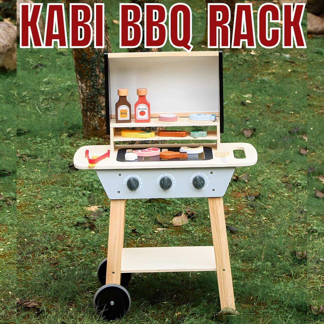 KABI Wooden Barbeque Rack for Kids Cooking Pretend Play by WISHLAND