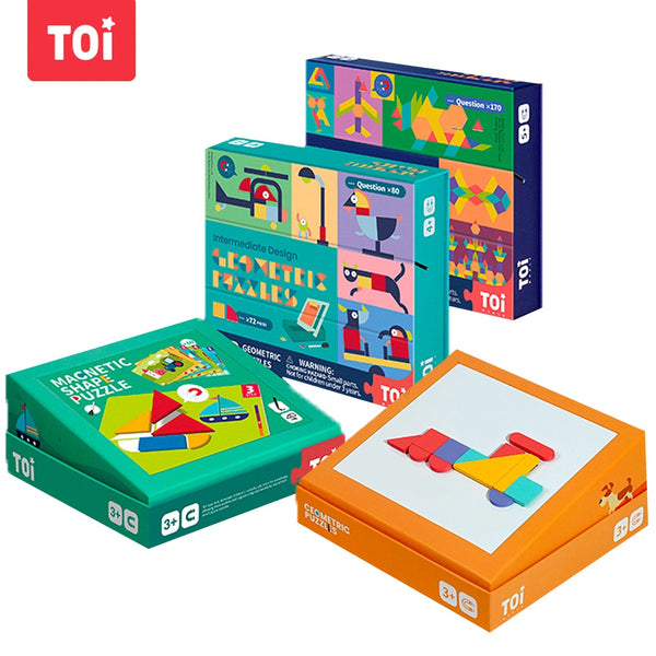 TOI Magnetic Shape Puzzle Tangram Geometric Puzzle Suitable for Age 3+ Educational Toy For Children