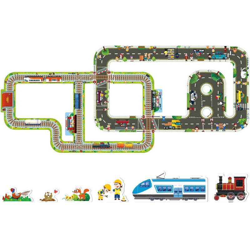 TOI Giant Floor Puzzle Road Railway City Suitable For Age 3+ Jigsaw Puzzle for Kids by WISHLAND