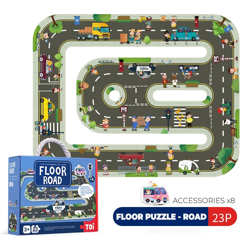 TOI Giant Floor Puzzle Road Railway City Suitable For Age 3+ Jigsaw Puzzle for Kids by WISHLAND