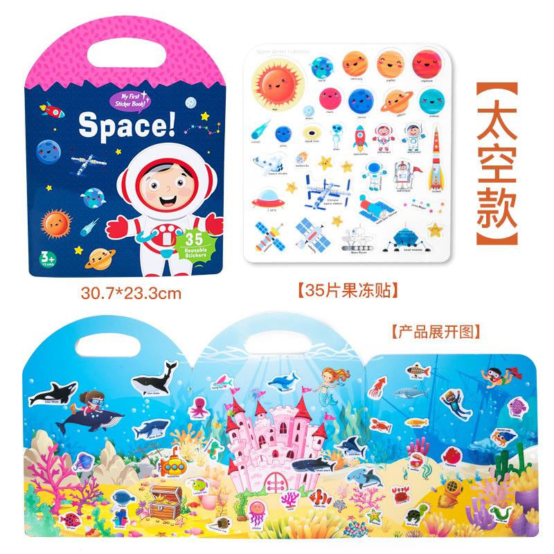 Jelly Sticker My First Sticker Book Reusable Montessori Toy by WISHLAND