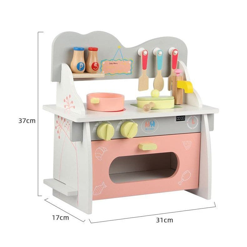 Wooden Mini Color Kitchen Playset for Kids Pretend Cooking Play Set by WISHLAND