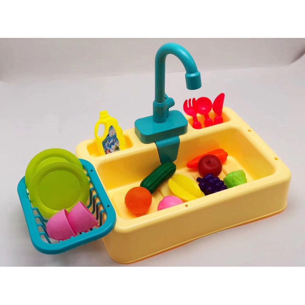 Kitchen Sink Pretend Play Set for Kids Electric Circulation Sink by WISHLAND