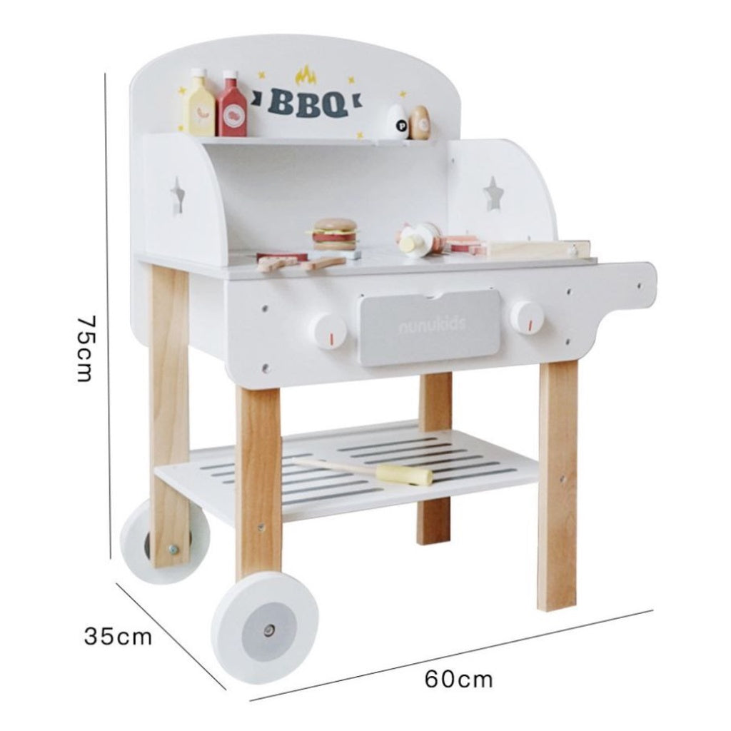 NUNUKIDS Wooden Barbeque Stand Pretend Play for Kids by WISHLAND