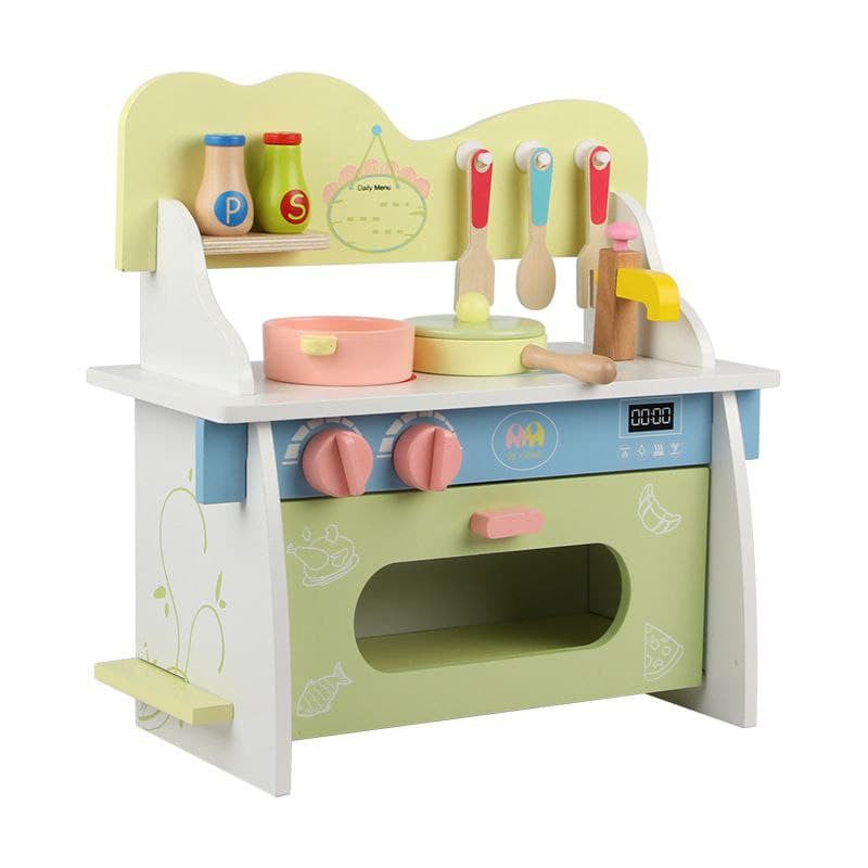 Wooden Mini Color Kitchen Playset for Kids Pretend Cooking Play Set by WISHLAND