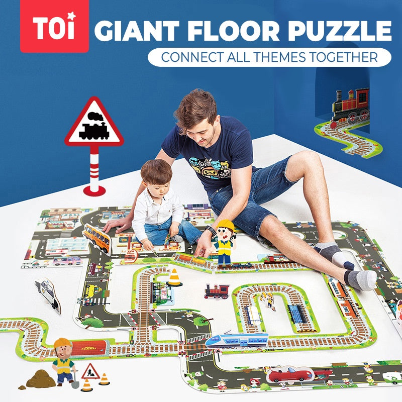 TOI Giant Floor Puzzle Road Railway City Suitable For Age 3+ Jigsaw Puzzle for Kids by WISHLAND