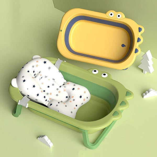 Crocodile Foldable Bath tub for Baby FREE Cushion Portable Bathtub by WISHLAND