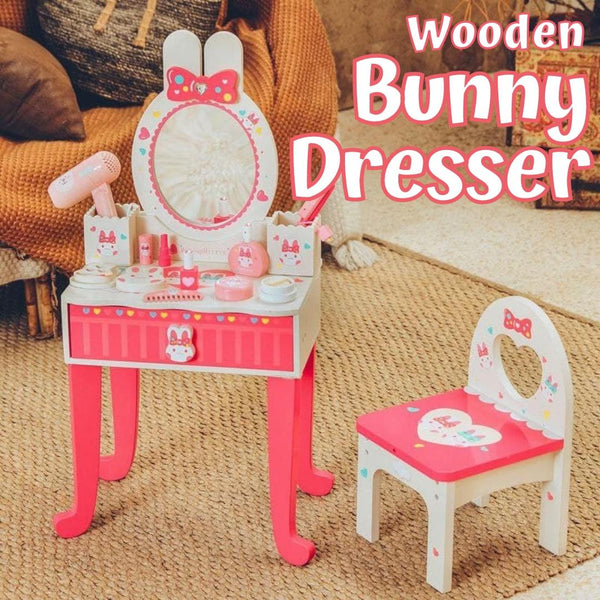 New Pink Bunny Dresser with Real Electric Blower for Kids by WISHLAND