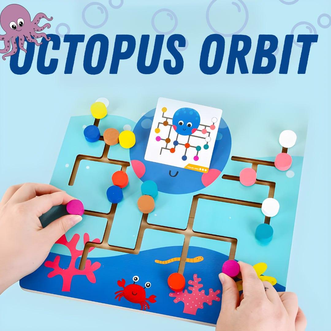 Wooden Octopus Slide Puzzle Brain Teasers Logic Game Educational Toy for Kids by WISHLAND