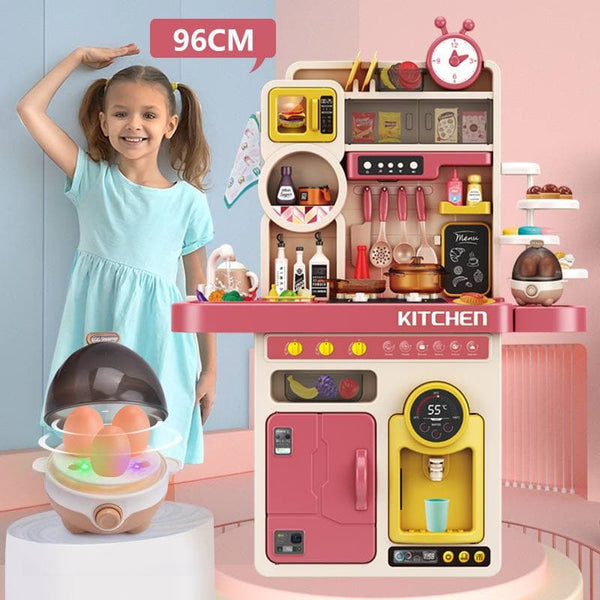 Mist Spraying Kitchen with Real Water Sink 96cm Pretend Play Kitchen Toy by WISHLAND