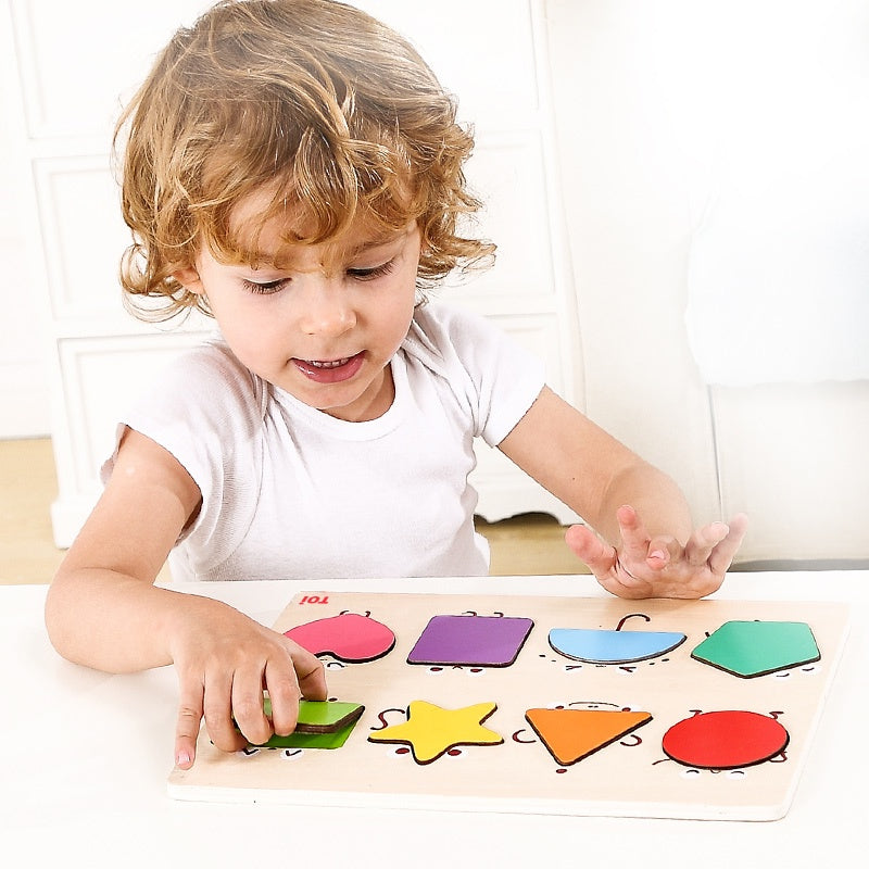 TOI Wooden Cognitive Board Shape Alphabet & Numbers Early Educational Toys by WISHLAND