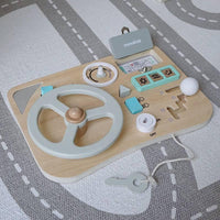 NUNUKIDS Wooden Busy Driver Busy Activity Board for Kids by WISHLAND