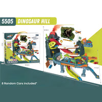 Dinosaur Hill and Dinosaur City Traffic Toy Ramp Car Race Track for Kids by WISHLAND