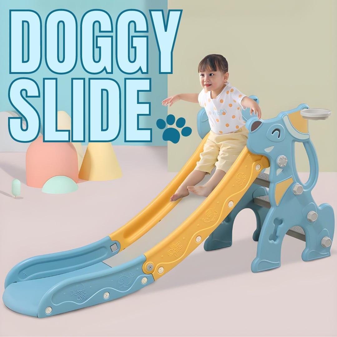 Cute Doggy Slide with Basketball Ring No Music for Kids Playground by WISHLAND