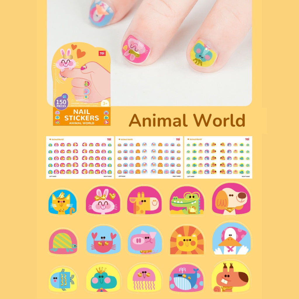 TOI Nail Stickers Waterproof Nail Art Non-Toxic Manicure for Kids