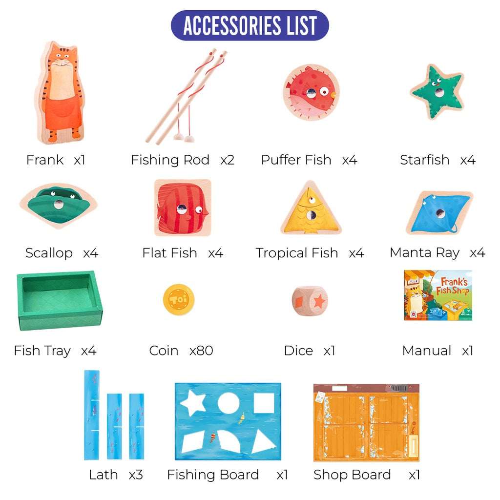 TOI Frank's Fish Shop Board Games Suitable for Age 2+ Educational
